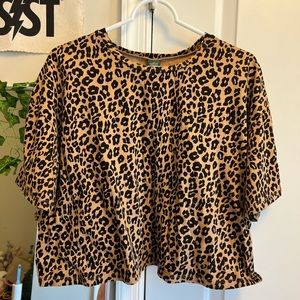 Wild Fable Leopard Print Boxy Tee